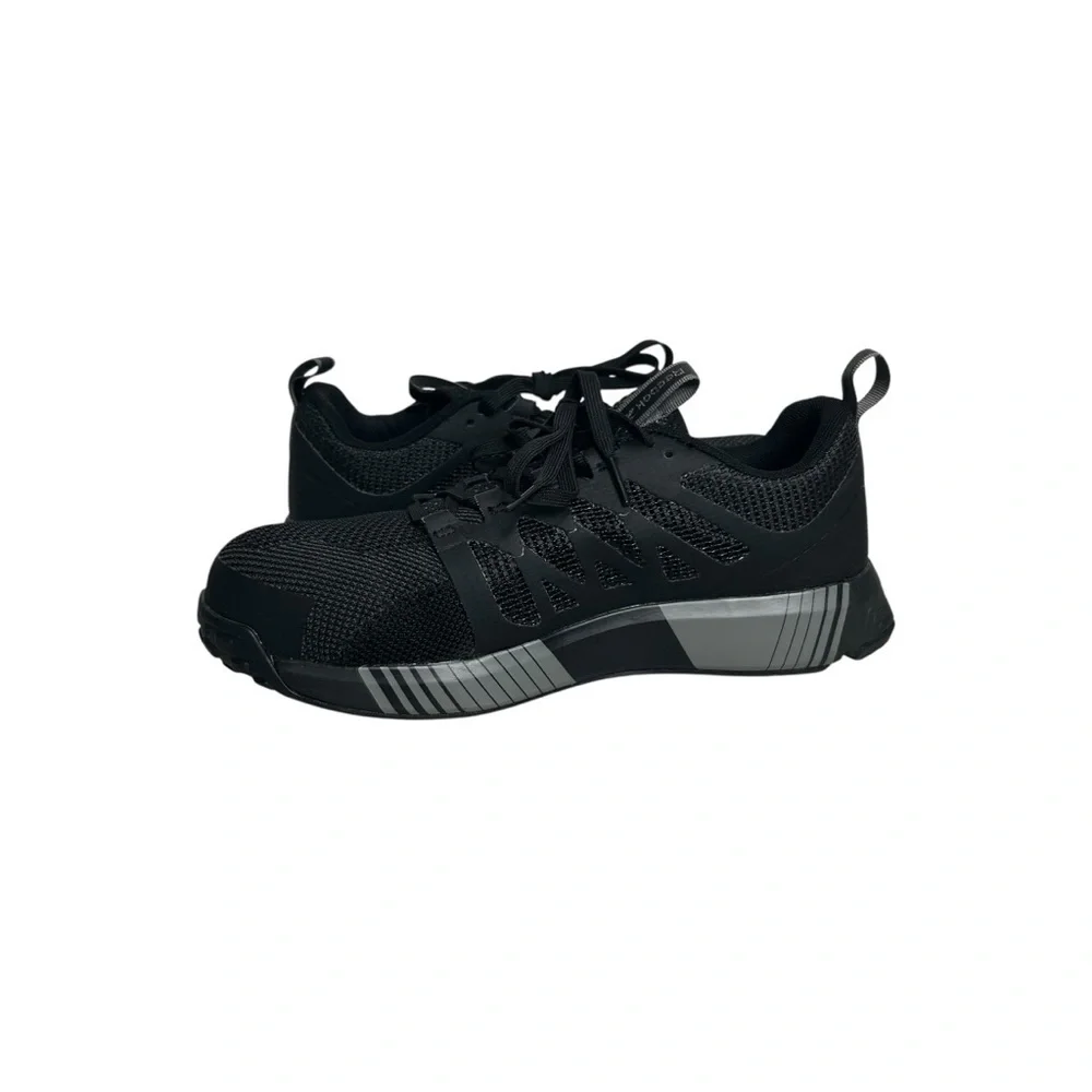 Reebok Work Fusion Black Gray Flexweave Men's Composite Toe Shoes Size 7.5W